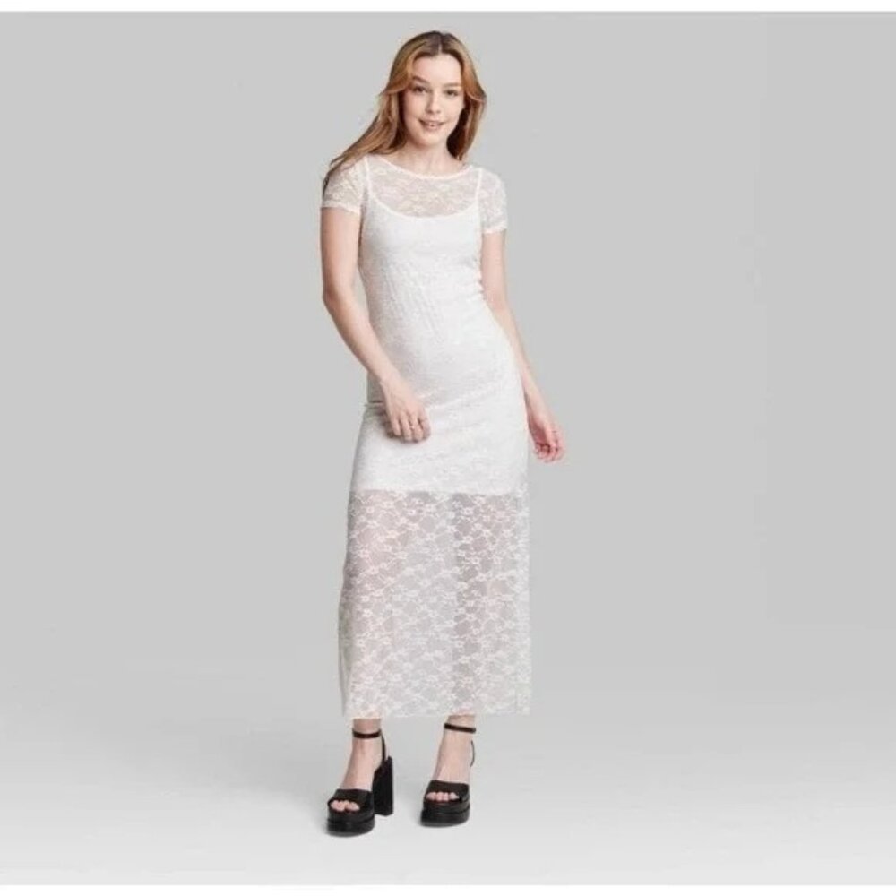 NEW Wild Fable Lace Maxi Dress - White - Size XL